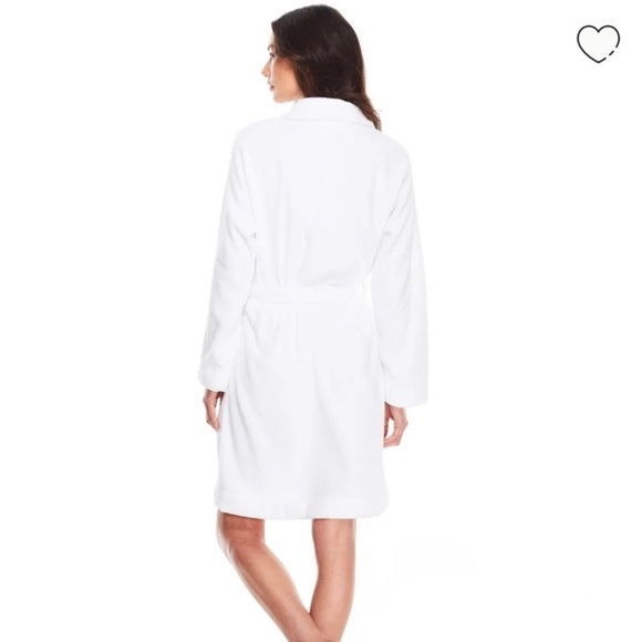 💗NWT Calvin Klein White Super Soft Robe with pink insignia - Size XS/SM - Picture 2 of 5